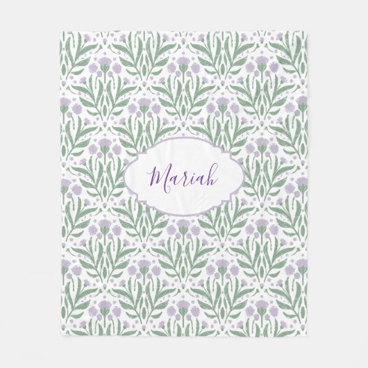 Custom sherpa baby blanket with personalized name. フリースブランケット (正面)