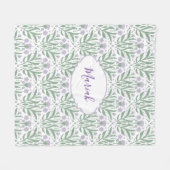 Custom sherpa baby blanket with personalized name. フリースブランケット (正面(横))