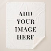 Custom Sherpa Blanket Add Your Photo Optional Text シェルパブランケット (正面)