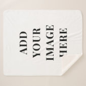 Custom Sherpa Blanket Add Your Photo Optional Text シェルパブランケット (正面(横))