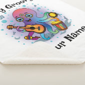 Custom Sherpa Blanket | Retro Octopus Name & Text シェルパブランケット (3/4)