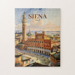 Custom Siena Italy Travel Vintage Piazza del Campo ジグソーパズル
