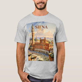 Custom Siena Italy Travel Vintage Piazza del Campo Tシャツ