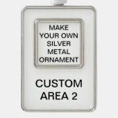 Custom Silver Color Metal Christmas Tree Ornament シルバープレートフレームオーナメント (正面)