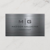 Custom Silver Grey Metal Professional 名刺 (正面)