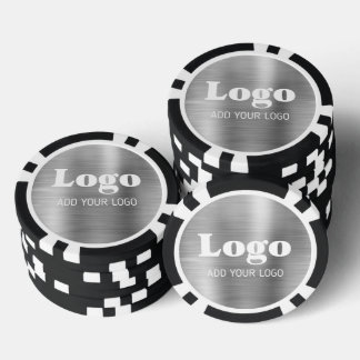 Custom Silver Metallic Style Business Logo ポーカーチップ
