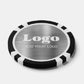 Custom Silver Metallic Style Business Logo ポーカーチップ (シングル)