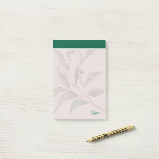 Custom simple background natural green ポストイット (デスク上)