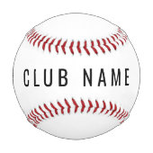 Custom Simple Baseball Club Name and Logo 野球ボール (正面)