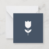 Custom Simple Blue Flower Enclosure ノートカード (裏面)