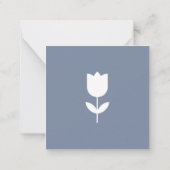 Custom Simple Blue Flower Enclosure ノートカード (裏面)