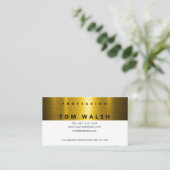 Custom Simple Elegant Gold White Business Card 名刺 (スタンド正面)