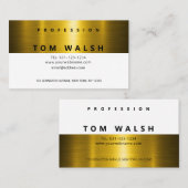 Custom Simple Elegant Gold White Business Card 名刺 (正面/裏面)