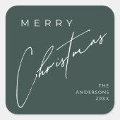 Custom Simple Elegant Script Christmas Holiday スクエアシール (正面)