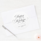 Custom Simple Elegant Script Christmas Holiday ラウンドシール (封筒)
