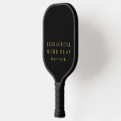 Custom Simple Funny Black Gold Motivational Men  ピックルボールラケット (左)