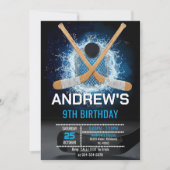 Custom Simple Hockey Birthday Invitation 招待状 (正面)