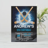 Custom Simple Hockey Birthday Invitation 招待状 (スタンド正面)