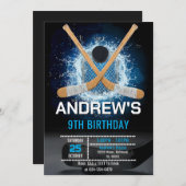 Custom Simple Hockey Birthday Invitation 招待状 (正面/裏面)