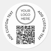Custom Simple Logo Business QR Code ラウンドシール (正面)