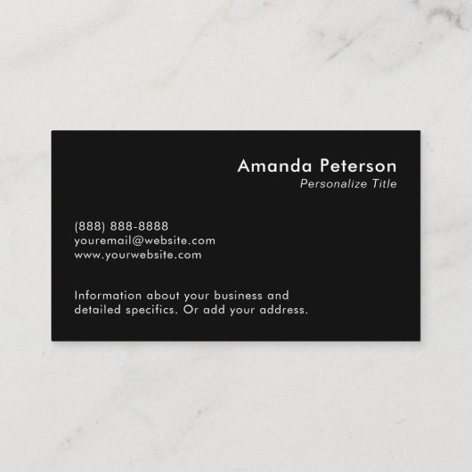 Custom Simple Minimalist Logo Black 名刺 (裏面)