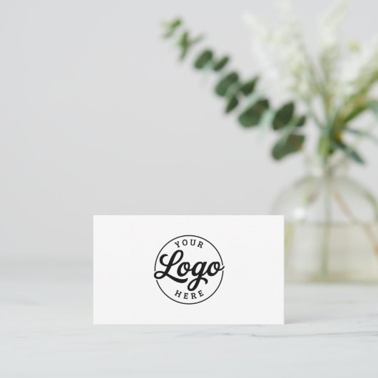 Custom Simple Minimalist Logo White 名刺 (スタンド正面)