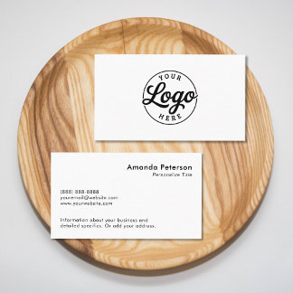 Custom Simple Minimalist Logo White 名刺