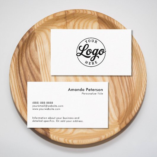 Custom Simple Minimalist Logo White 名刺