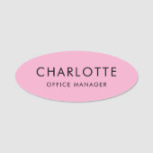 Custom Simple Professional Magnetic Pink 名札 (正面)