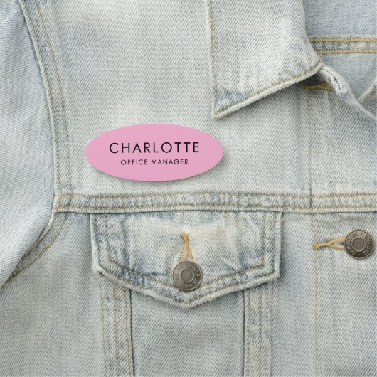 Custom Simple Professional Magnetic Pink 名札 (インサイチュ)