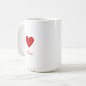 Custom Simple Red Heart Love コーヒーマグカップ (正面左)