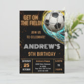 Custom Simple Soccer Birthday Invitation 招待状 (スタンド正面)