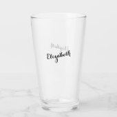 Custom Simple Typography Monogrammed Beer Glass タンブラーグラス (裏面)