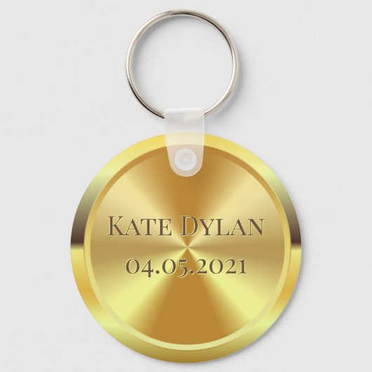 Custom Simulated Engraved Gold キーホルダー (正面)