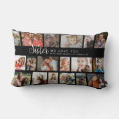 Custom Sister 18 Photo Collage ランバークッション (裏面)