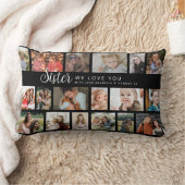 Custom Sister 18 Photo Collage ランバークッション (ブランケット)