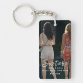 Custom Sisters Photo Keychain – Gift for Her キーホルダー (正面)