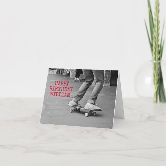 Custom Skateboard Birthday or Thank You Card サンキューカード (正面)