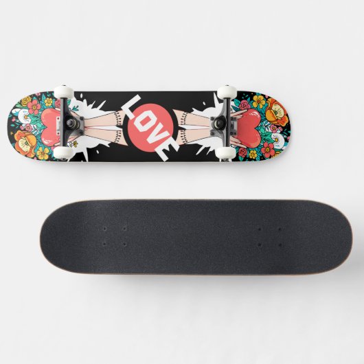 Custom Skateboard Deck - "Hands with Heart" スケートボード (横)