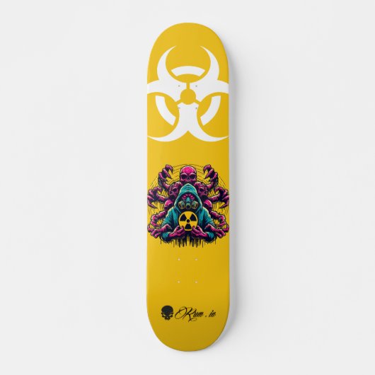 Custom Skateboard Deck - "Mutant Biohazard" スケートボード (正面)