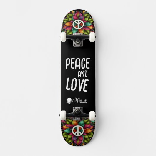 Custom Skateboard Deck - "Peace and Love" スケートボード (正面)