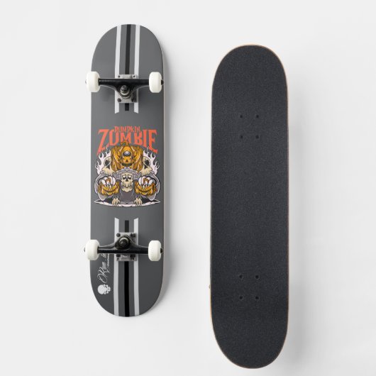 Custom Skateboard Deck - "Pumpkin Zombie"  スケートボード (正面)