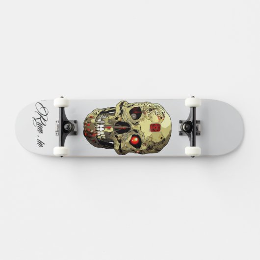 Custom Skateboard Deck - "Skull Cyborg"  スケートボード (横)