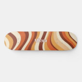 Custom Skateboard with 70s Retro Wave Graphic スケートボード (横)