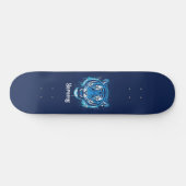 Custom  Skateboard with Blue Tiger Graphic スケートボード (横)