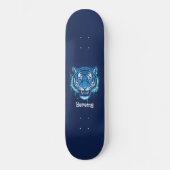 Custom  Skateboard with Blue Tiger Graphic スケートボード (正面)