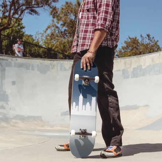 Custom Skateboard with City Skyline Design スケートボード (室外2)