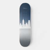 Custom Skateboard with City Skyline Design スケートボード (正面)