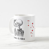Custom Skeleton Couple Names Personalized コーヒーマグカップ (正面左)