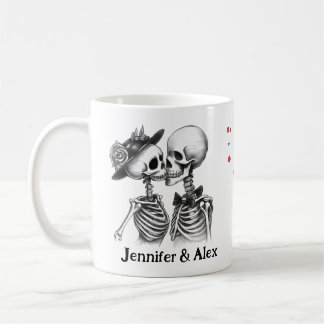 Custom Skeleton Couple Names Personalized コーヒーマグカップ
